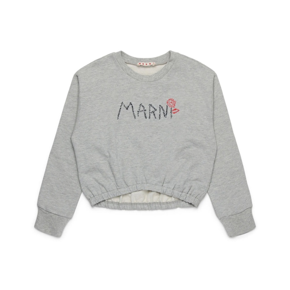 Marni Kids Light Gray Sweatshirt with Logo